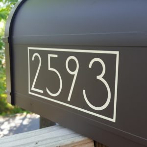 Beige Modern Mailbox Numbers side view