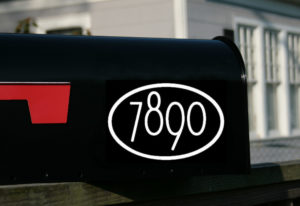 Modern style mailbox numbers