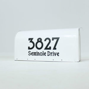 Oversized Mailbox Numbers Black on White