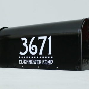 Arts & Crafts style mailbox numbers in white