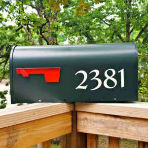 Redressed Mailbox Numbers White